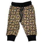 JOHN RICHMOND pantalone tuta tinta unita con logo Nero/beige per Neonato RIA25049PA NERO/BEIGE JOHN RICHMOND 