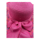 Fun & Fun Cappello In Paglia Tinta Unita con Fiocco per Bambina FNJAC12218 FUXIA FUN & FUN 