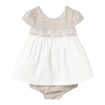 Mayoral Set 2 Pezzi Abito-Coulotte Bicolore per Neonata 1857 BIANCO/BEIGE MAYORAL 