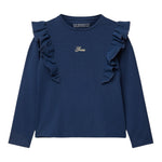 GUESS shirt girocollo tinta unita con rouches Blu per Neonata K4YI30K6YW4 BLU GUESS 