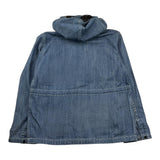 C.P. Company Giubbino In Denim Tinta Unita con Zip E Cappuccio per Bambino CUA002 BLU C.P. COMPANY 