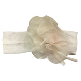 Colori Chiari Fascia Capelli Tinta Unita Con Applicazione Fiore Bianco Per Neonata