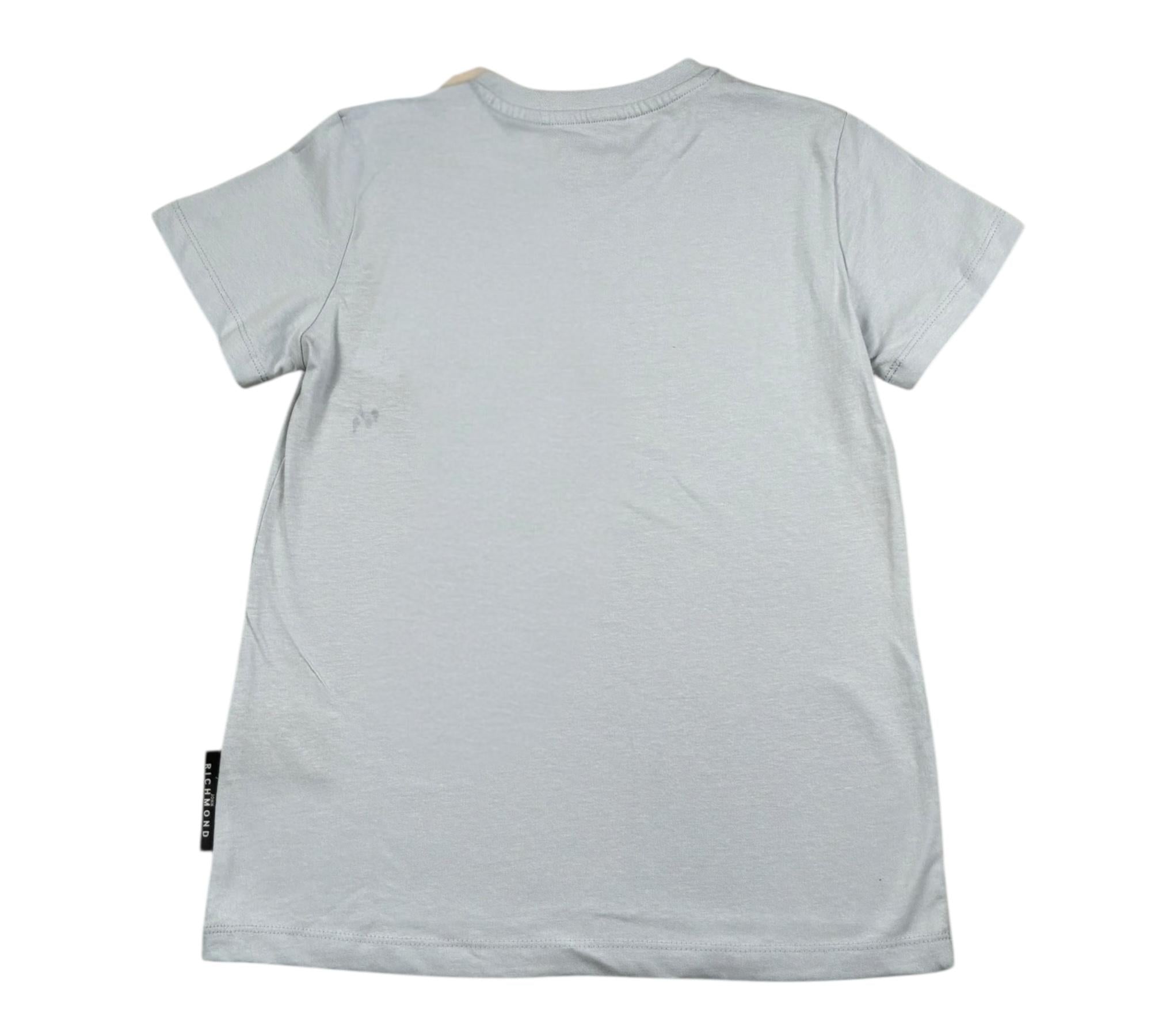 John Richmond T-Shirt Girocollo Tinta Unita con Logo per Bambino RGP26049TS AZZURRO JOHN RICHMOND 