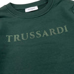 TRUSSARDI felpa girocollo tinta unita con stampa Verde per Bambino TBA25097FE VERDE TRUSSARDI 