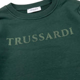 TRUSSARDI felpa girocollo tinta unita con stampa Verde per Bambino TBA25097FE VERDE TRUSSARDI 