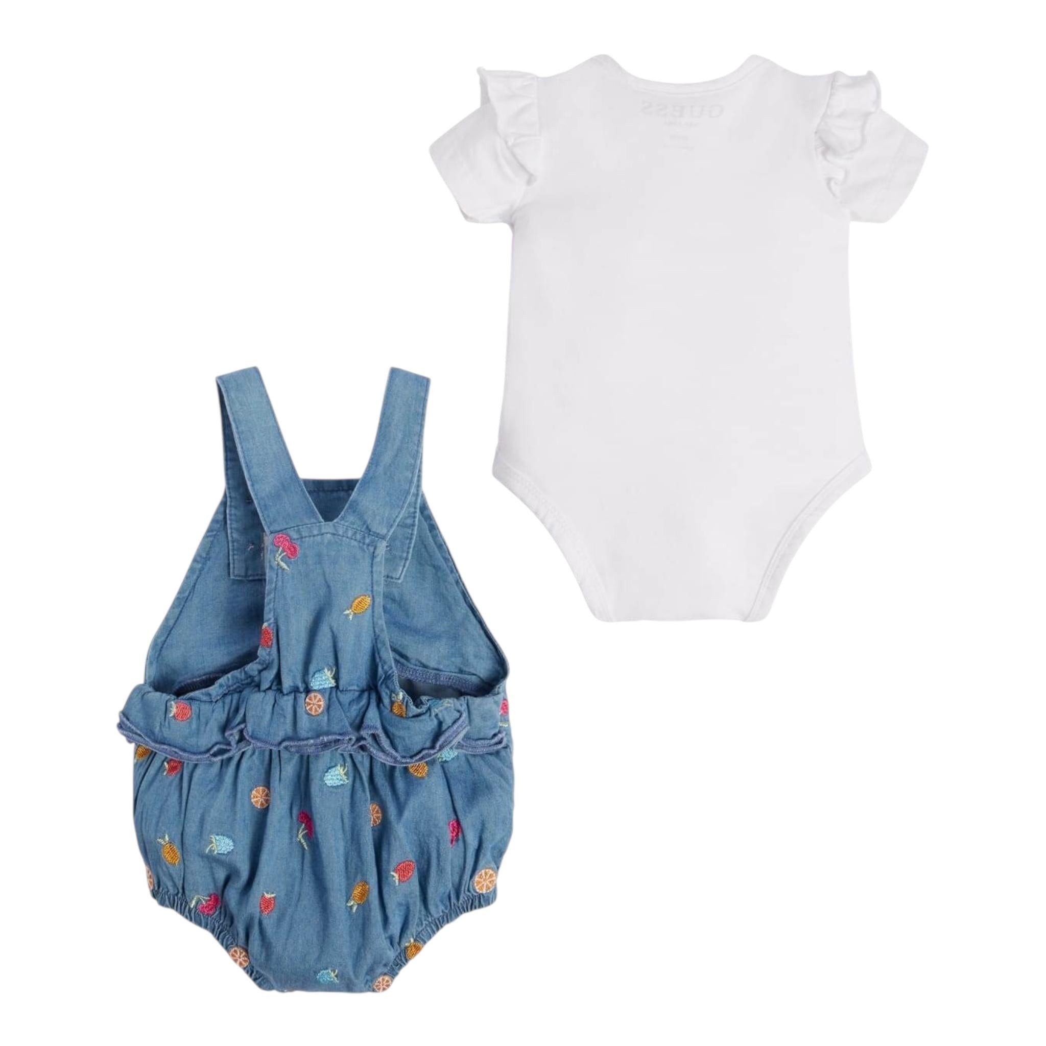 Guess Completo 2 Pezzi Body-Pagliaccetto per Neonata S3GG00K6YW0 BIANCO/AZZURRO GUESS 