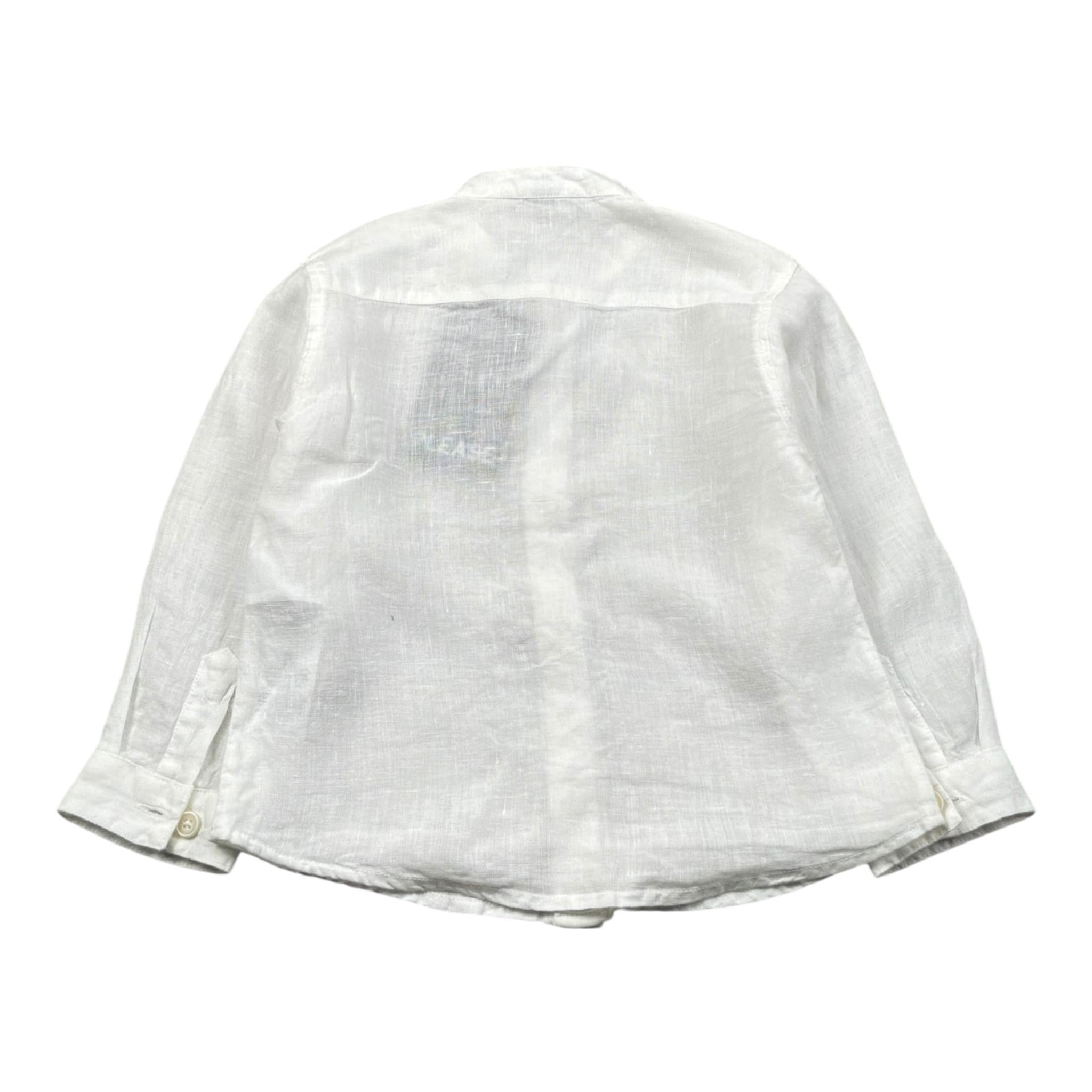 Please Camicia Tinta Unita con Colletto Coreano per Neonato CL28399B73 BIANCO PLEASE 