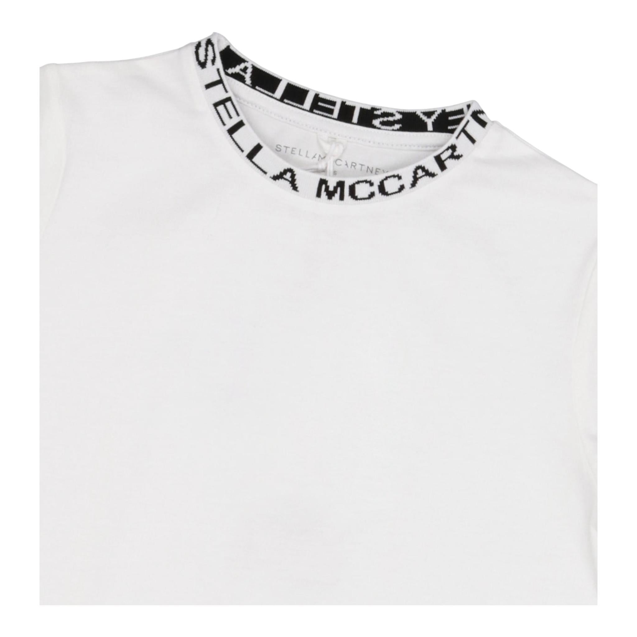 STELLA McCARTNEY t-shirt tinta unita con profili in contrasto Bianco per Bambino TV8P71 BIANCO STELLA McCARTNEY 