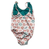 Whitewhale Costume Intero Tinta Unita Con Fantasia Bianco Per Bambina