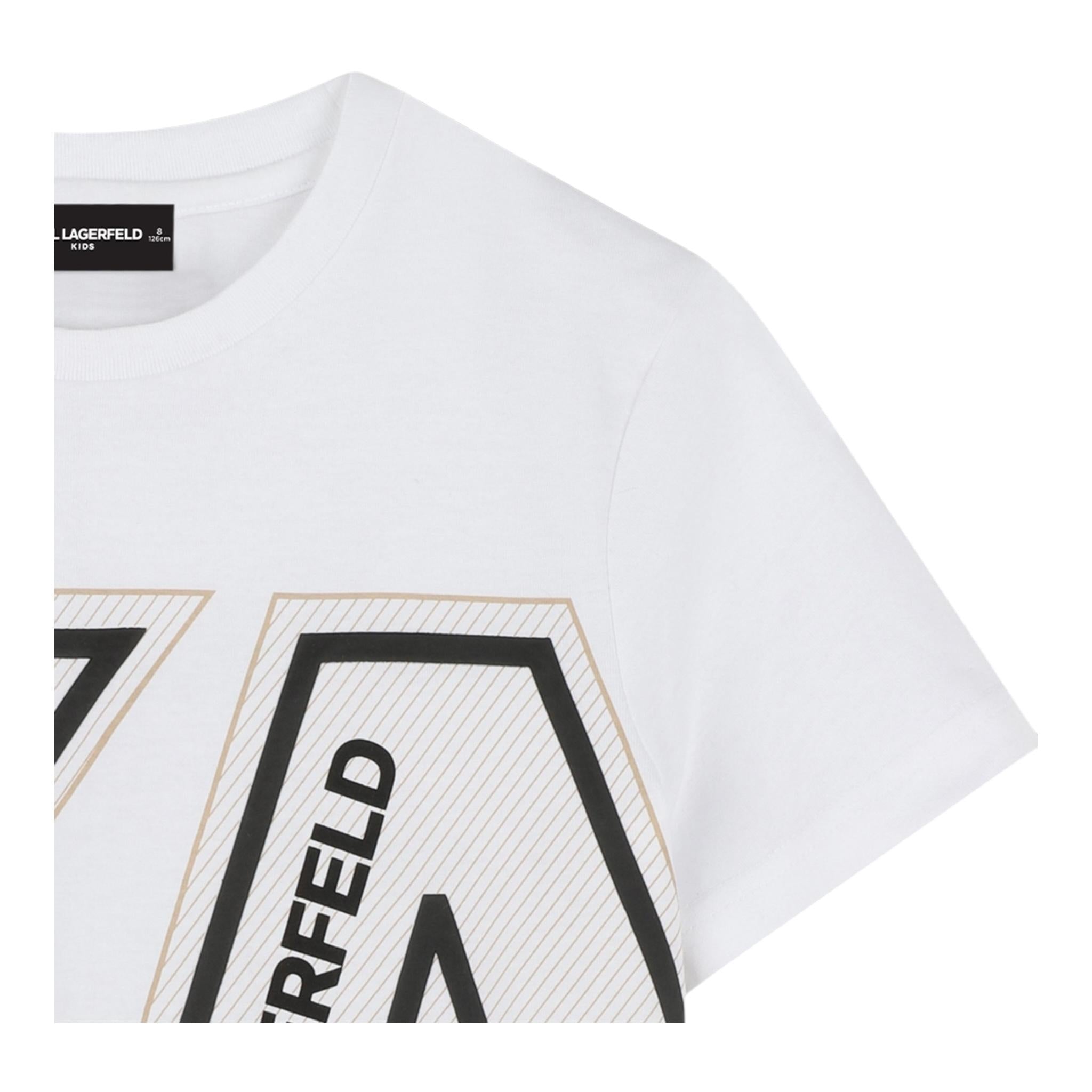 Karl Lagerfeld T-Shirt Girocollo Tinta Unita con Stampa per Neonato Z30432 BIANCO KARL LAGERFELD 