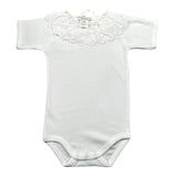 Seerose Completo 2 Pezzi Coulotte Tinta Unita con Tulle-Body per Neonata 362 BIANCO SEEROSE 