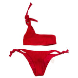 Cotazur Costume Tinta Unita 2 Pezzi Monospalla-Mutandina Corallo Per Bambina