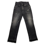 PLEASE jeans tinta unita con strappi Nero per Bambina PH47G66G25 NERO PLEASE 