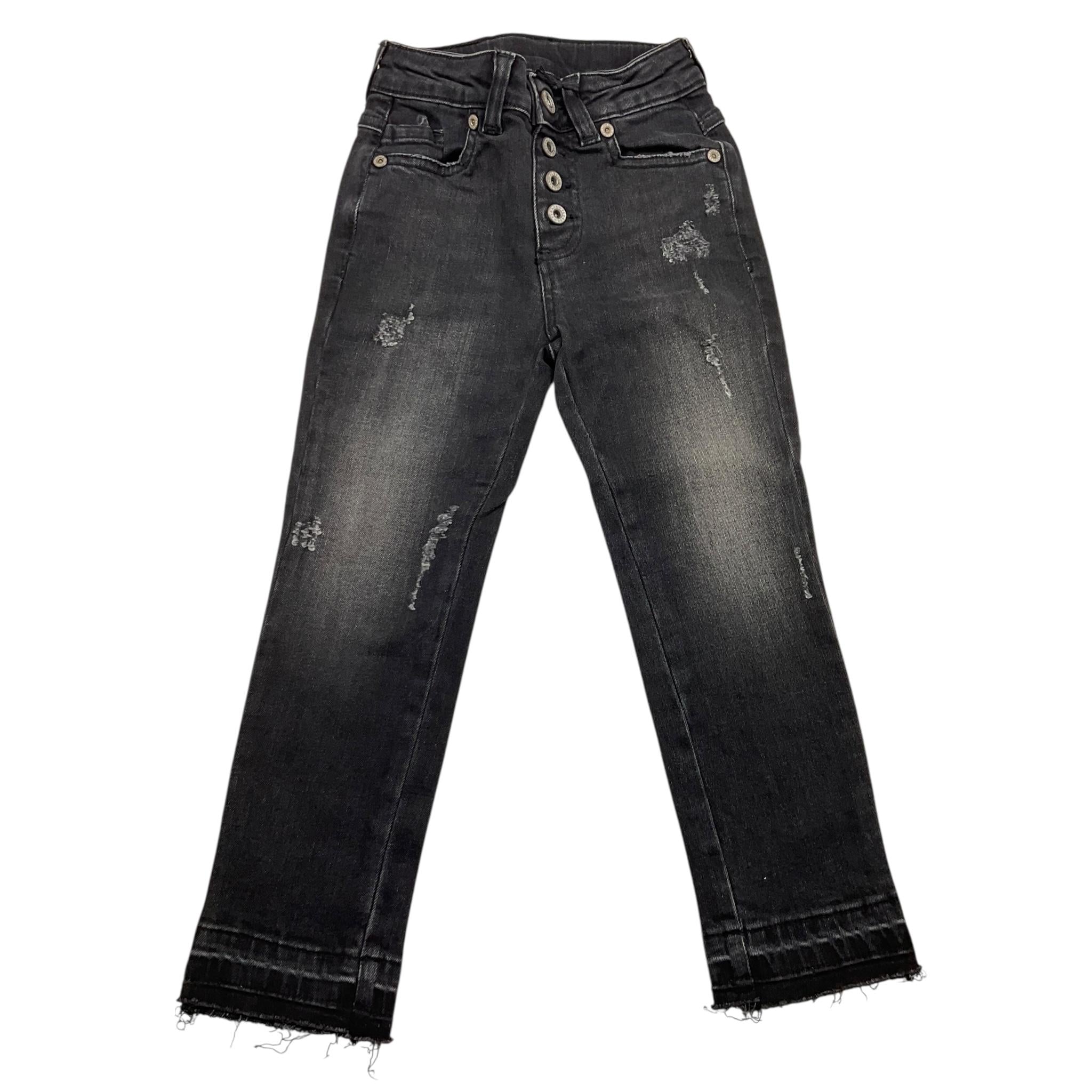 PLEASE jeans tinta unita con strappi Nero per Bambina PH47G66G25 NERO PLEASE 