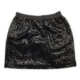 Balmain Gonna Tinta Unita Paillettato Nero Per Bambina