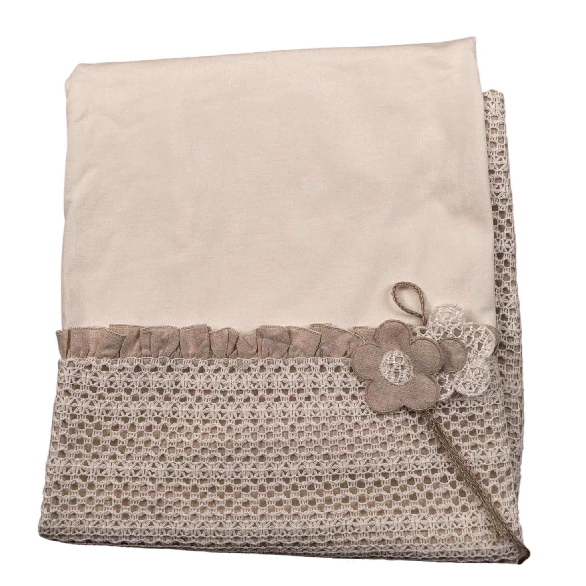 Lalalu' Coperta Tinta Unita con Stampa per Neonata COL11P BIANCO LALALU' 