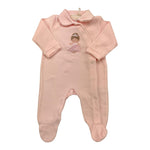STORY LORIS tutina tinta unita in ciniglia con applicazioni Rosa per Neonata 57203 ROSA STORY LORIS 