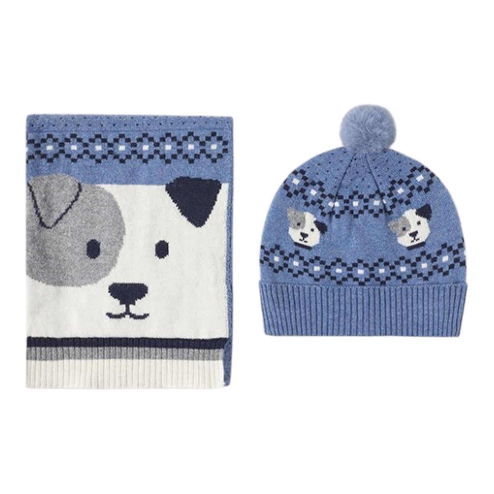 MAYORAL set sciarpa-cappello tinta unita con stampa Azzurro per Neonato 10533 AZZURRO MAYORAL 