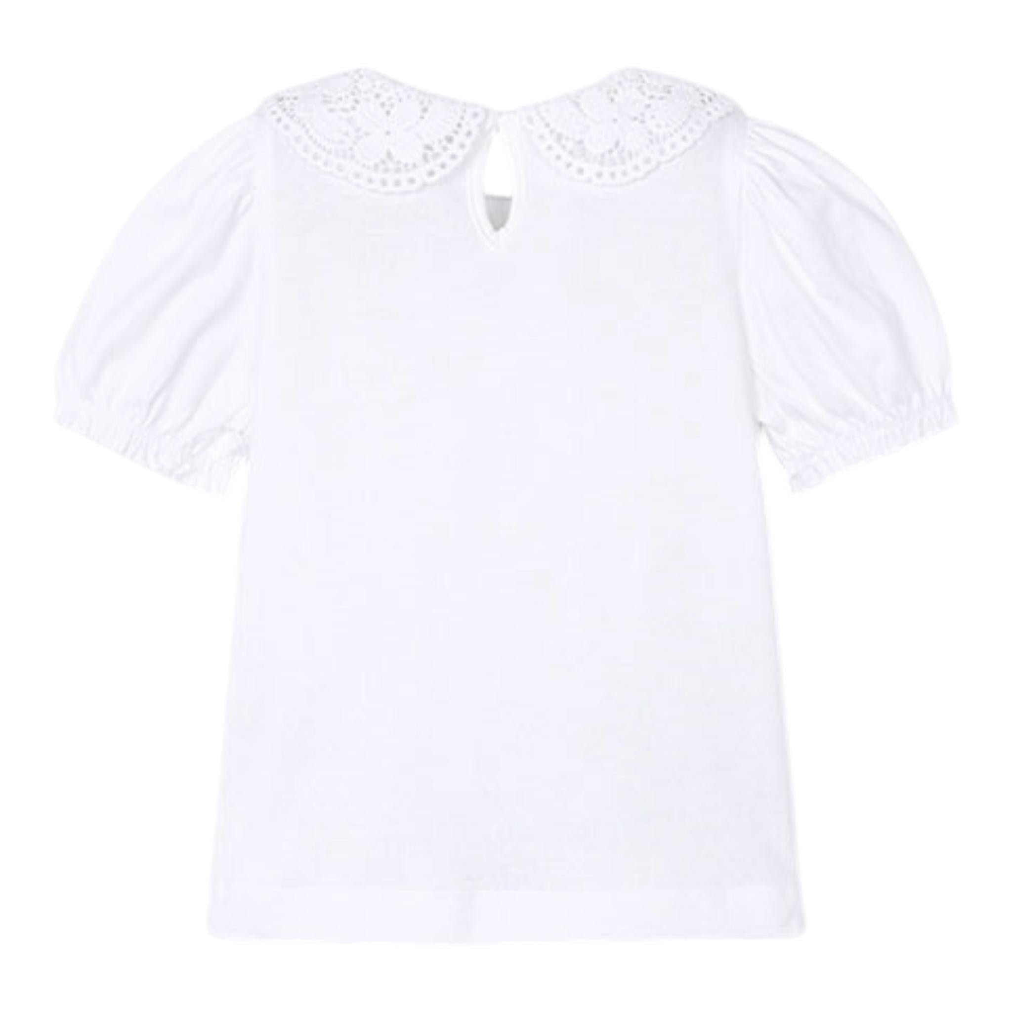 Mayoral T-Shirt Tinta Unita con Ricami per Bambina 3055 BIANCO MAYORAL 