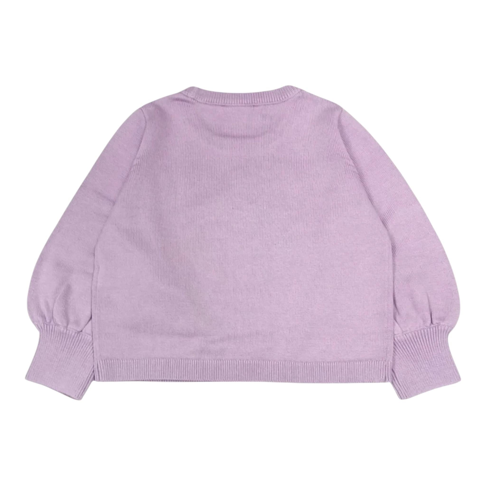 LIU JO maglia girocollo tinta unita con stampa in contrasto Lilla per Neonata KF4037N LILLA LIU JO 