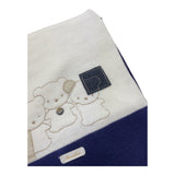 Barcellino Coperta Bicolore con Stampa per Neonato 100516 BIANCO/BLU BARCELLINO 