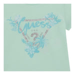 Guess T-Shirt Girocollo Tinta Unita con Stampa per Neonata A5GI03K6YW4 VERDE ACQUA GUESS 