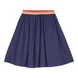 Kenzo Gonna Tinta Unita Con Stampa Blu Per Bambina