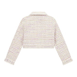 Guess Giacca Tinta Unita Con Microapplicazioni In Maglia Rosa Per Bambina