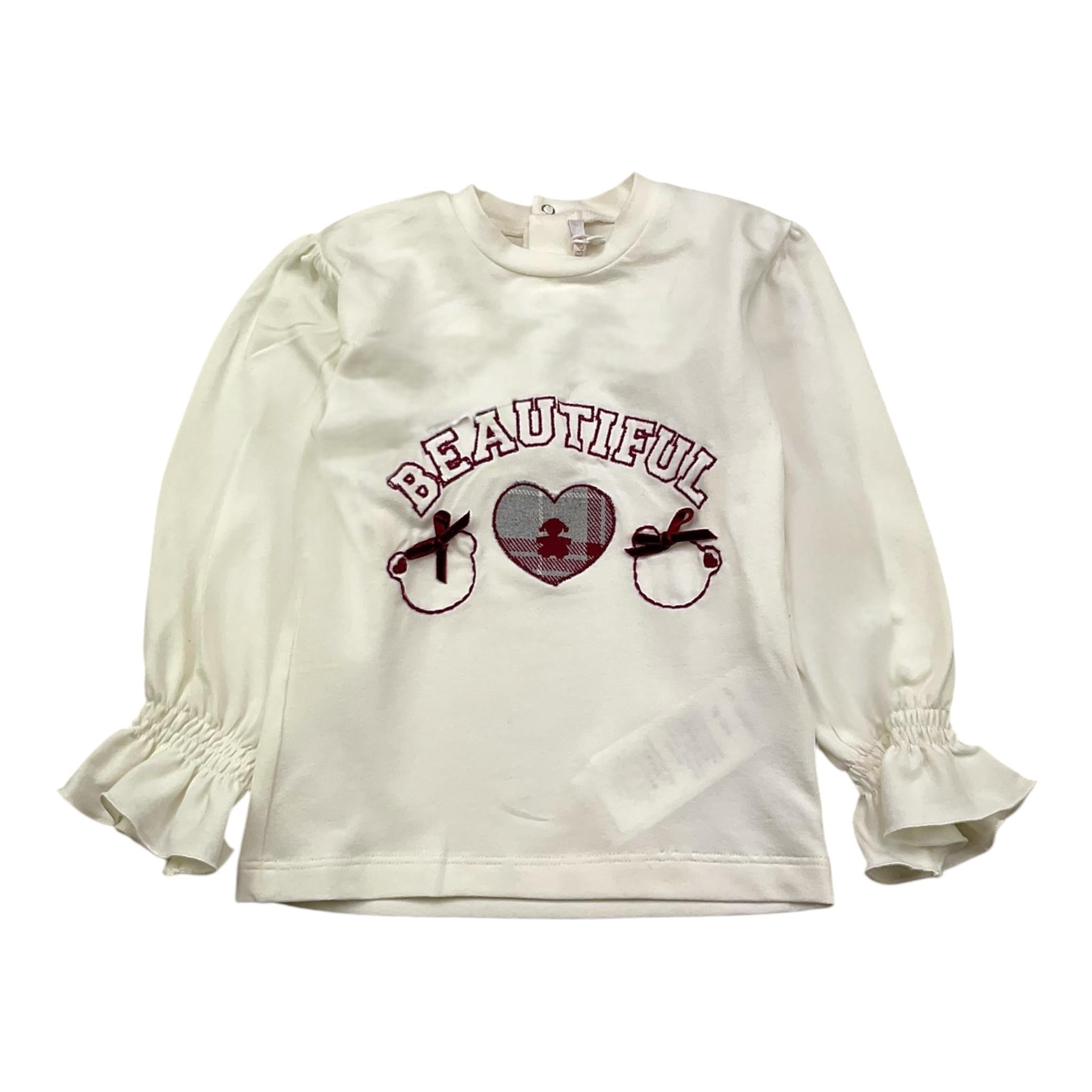 LE BEBE' shirt girocollo tinta unita con stampa Bianco per Neonata LBG6090 BIANCO LE BEBE' 