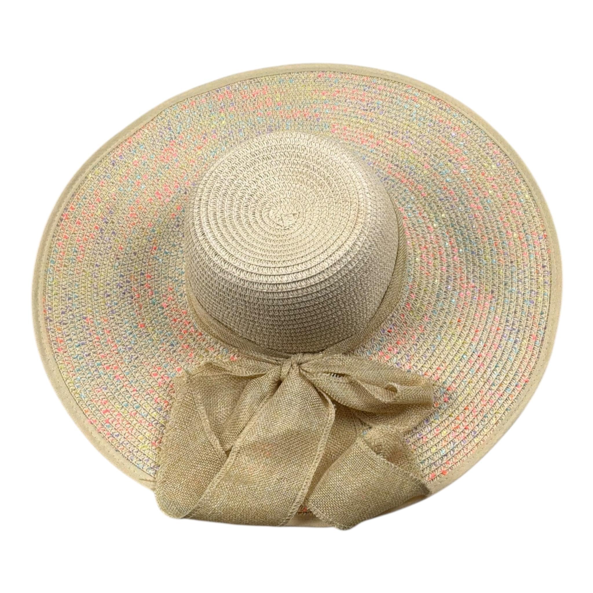 Fun & Fun Cappello In Paglia Tinta Unita con Fiocco per Bambina FNJAC12218 BEIGE FUN & FUN 