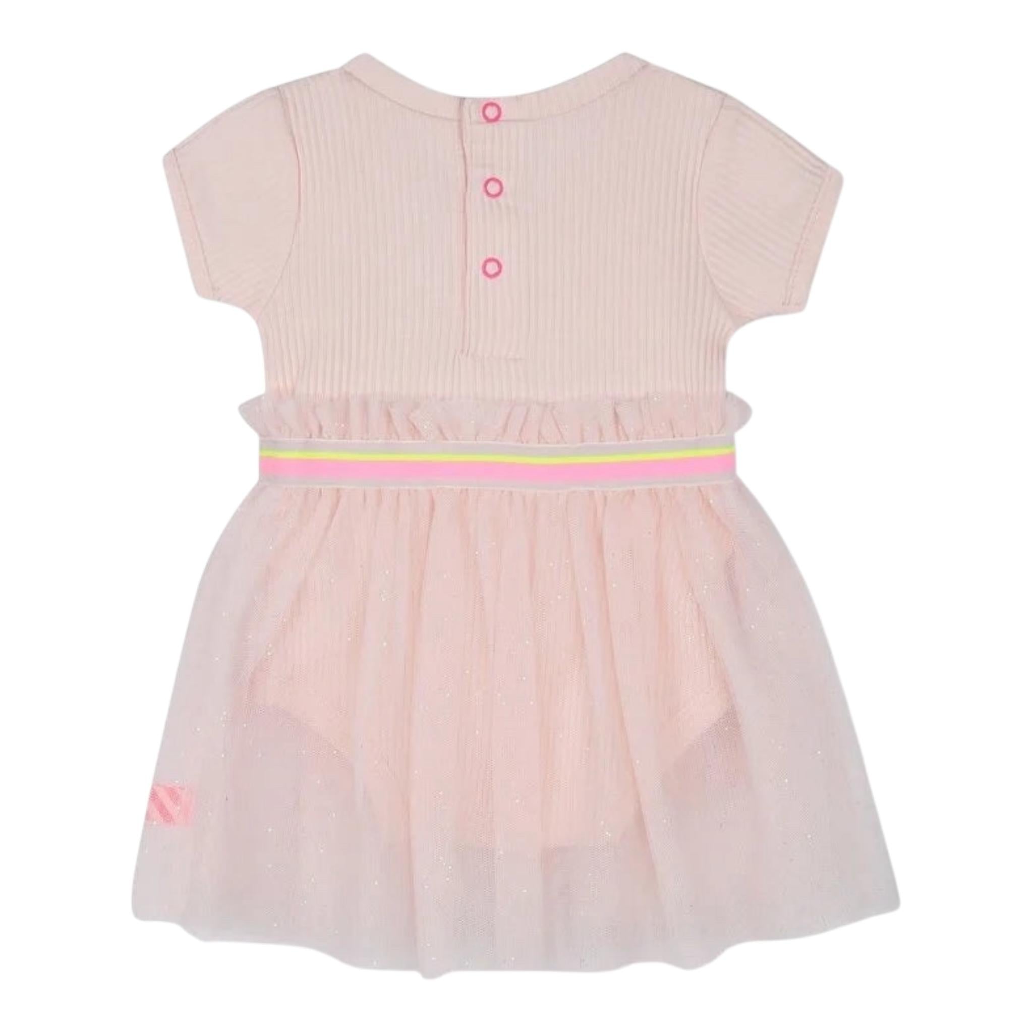 Billieblush Abito Tinta Unita Mezza Manica con Tulle per Neonata U21007 ROSA BillIEBLUSH 