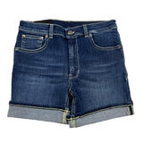 Dondup Bermuda In Denim Tinta Unita Blu Per Bambino