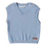 Minibanda Gilet Tinta Unita Scollo A V  per Neonato 3B641 AZZURRO MINIBANDA 