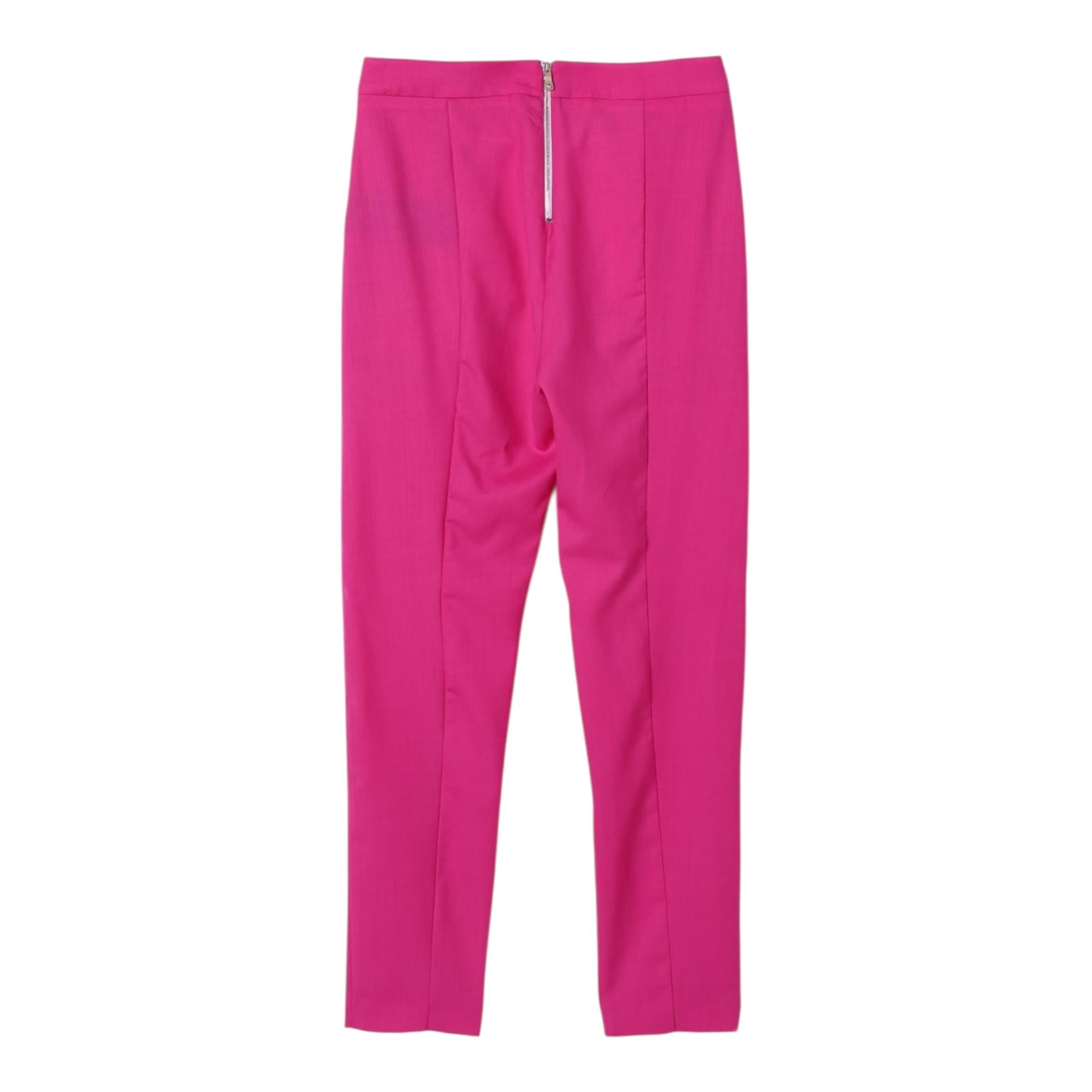 Balmain Pantalone Tinta Unita con Zip per Bambina BW6A40 FUXIA BALMAIN 