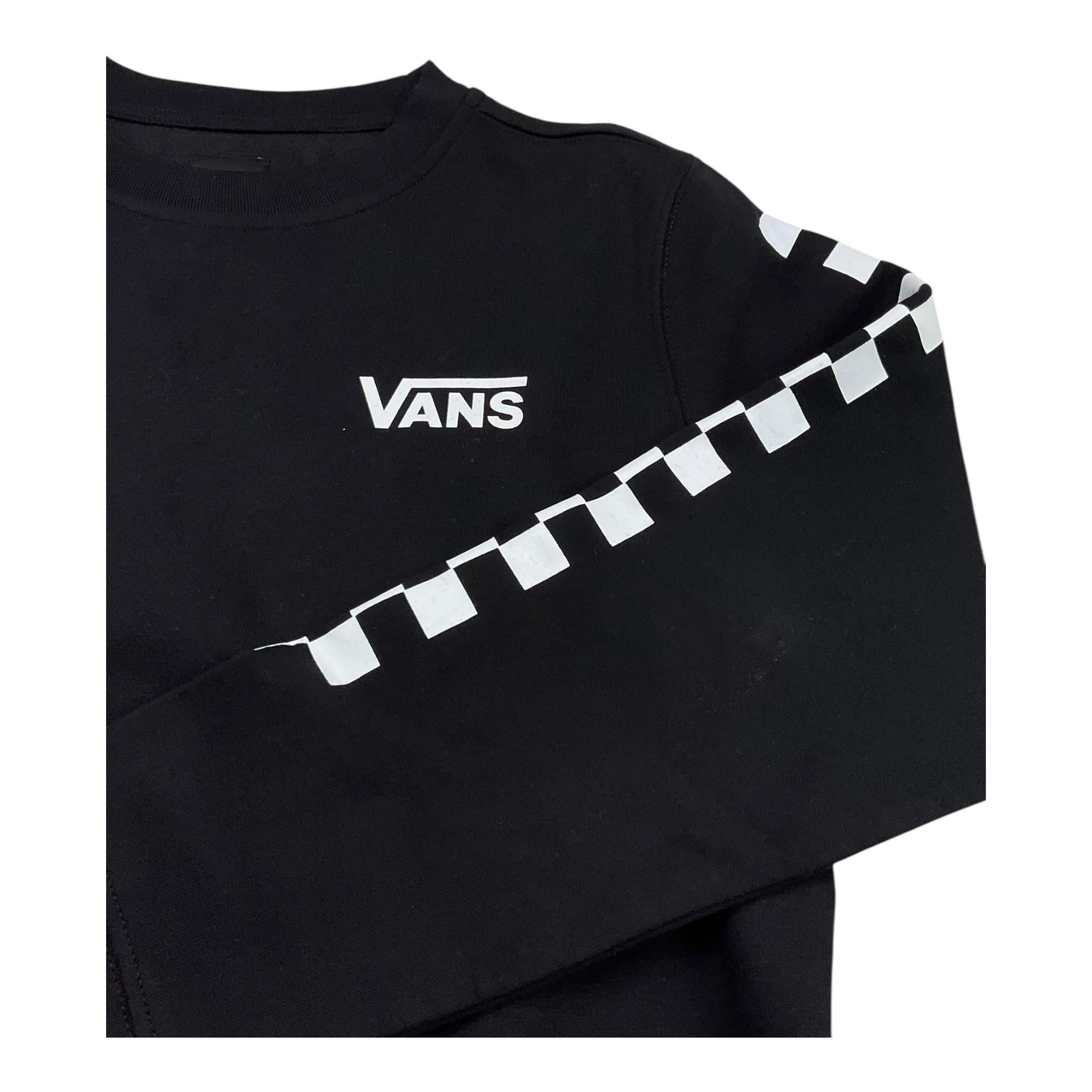 VANS felpa chiusa girocollo tinta unita con logo Nero per Bambino VN000K98BLK NERO VANS 