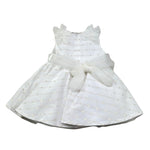 I Delfi Abito Giromanica Tinta Unita con Tulle per Neonata 25P5117 BIANCO I DELFI 