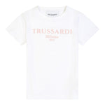 Trussardi T-Shirt Girocollo Tinta Unita con Stampa per Bambina TGP25004TS BIANCO TRUSSARDI 