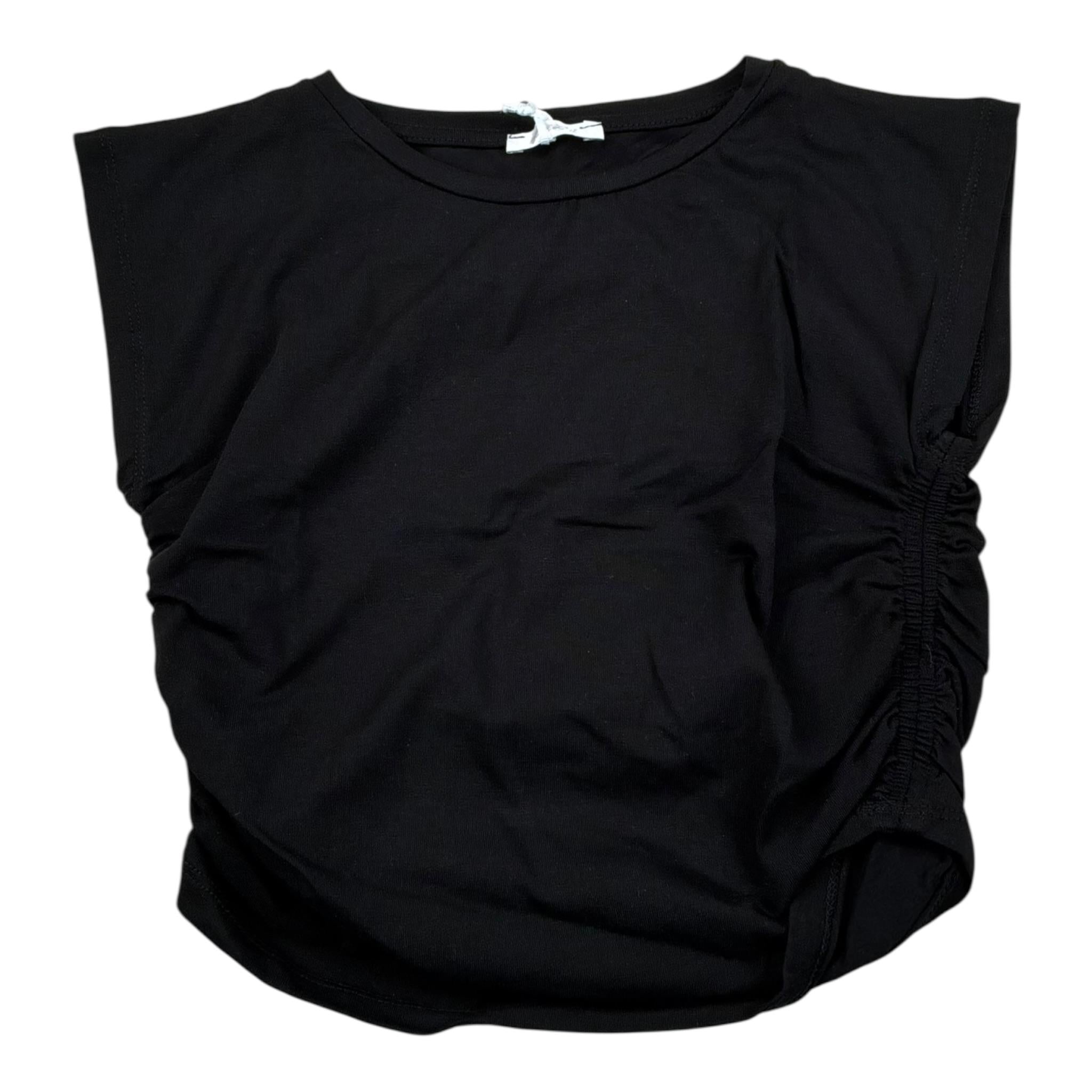 Lu Lu By Miss Grant Top Tinta Unita Giromanica per Bambina LL3640 NERO LU LU BY MISS GRANT 