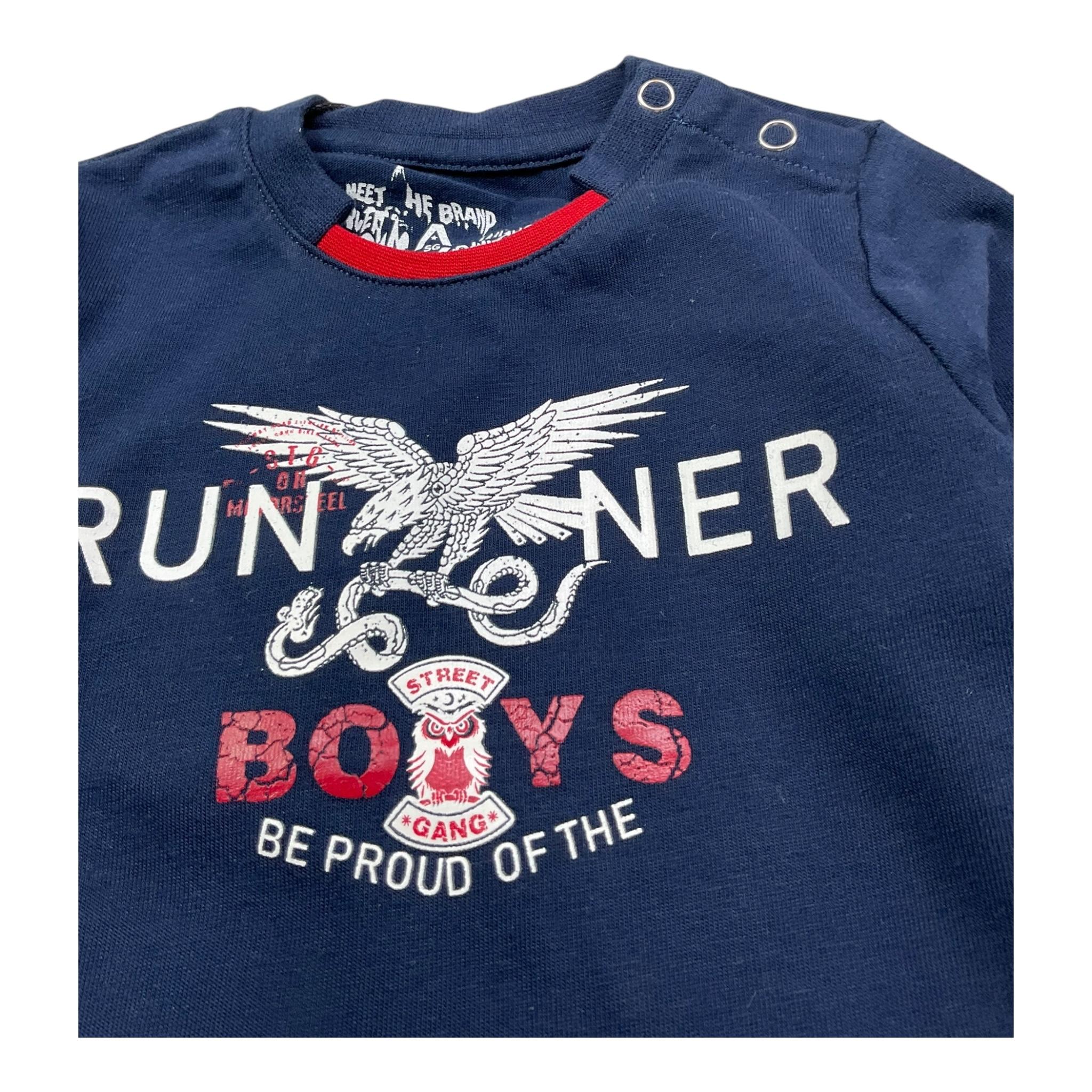 Stg Shirt Girocollo Tinta Unita con Stampa per Neonato SG7728 BLU STG 