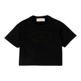 Elisabetta Franchi T-Shirt Girocollo Tinta Unita con Stampa per Bambina EFTS233 NERO ELISABETTA FRANCHI 