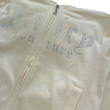 Juicy Couture Felpa Tinta Unita con Zip E Cappuccio per Bambina JBX6745 PANNA JUICY COUTURE 