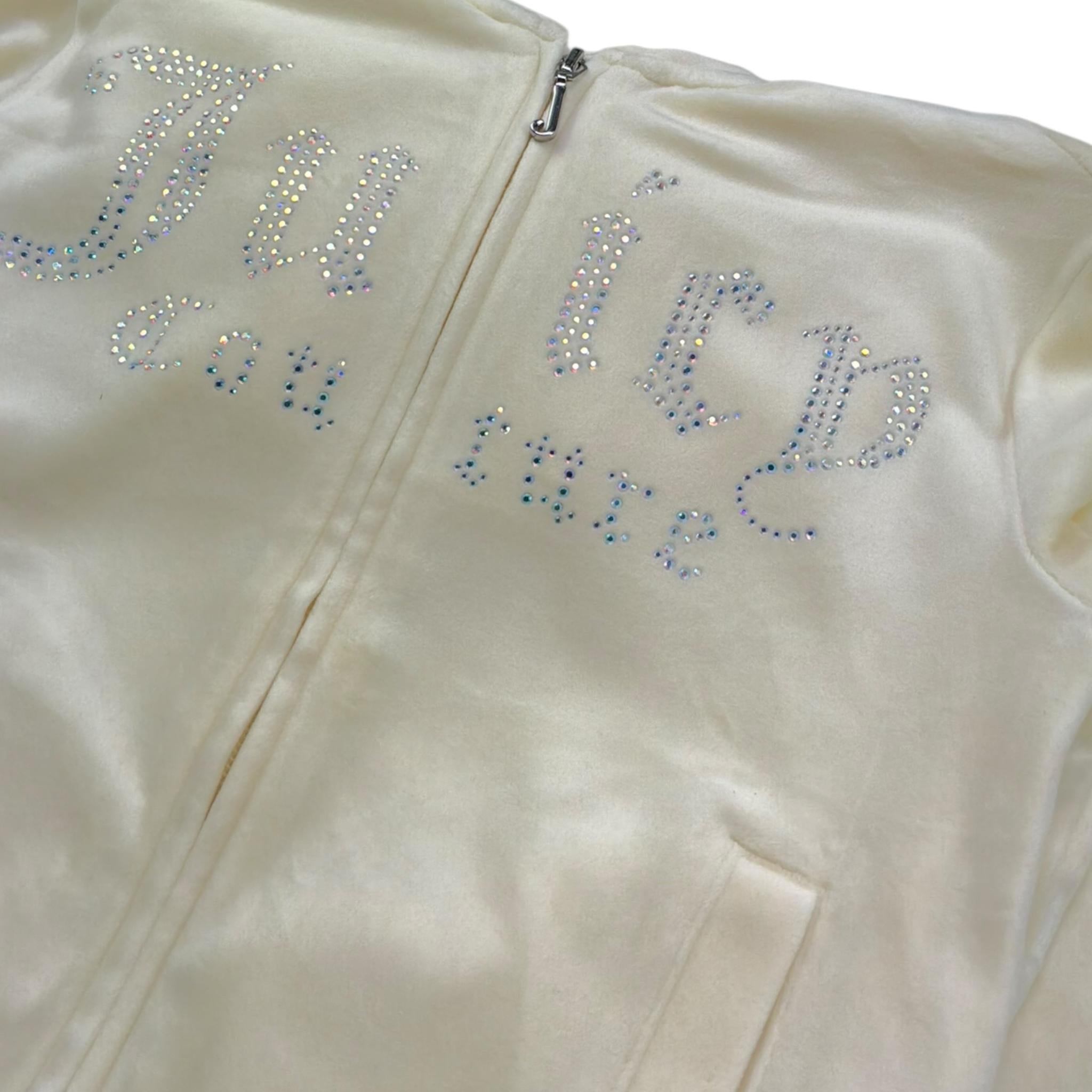 Juicy Couture Felpa Tinta Unita con Zip E Cappuccio per Bambina JBX6745 PANNA JUICY COUTURE 