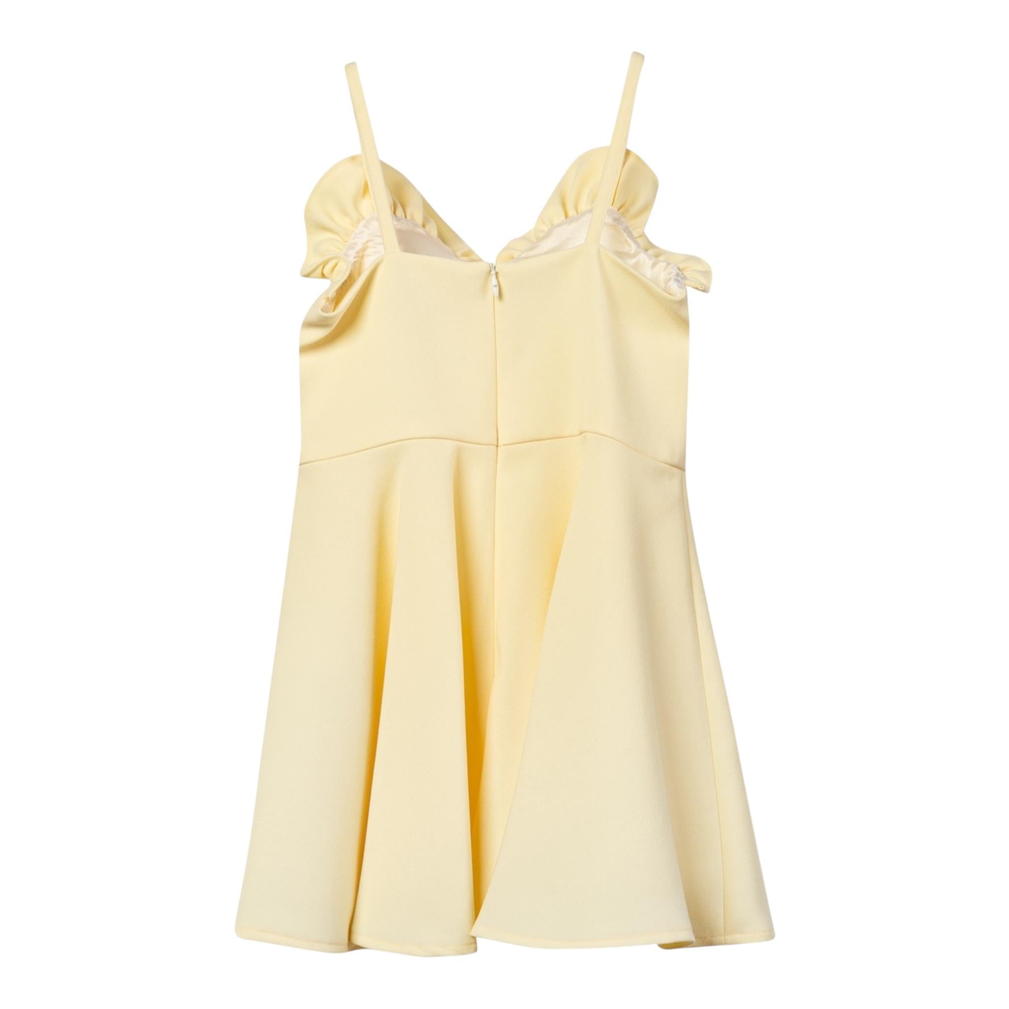 Elisabetta Franchi Abito A Bretelle Tinta Unita con Applicazioni per Bambina EFAB604 GIALLO ELISABETTA FRANCHI 