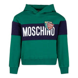 MOSCHINO felpa tinta unita con stampa e cappuccio Verde per Bambino HUF08G VERDE MOSCHINO 