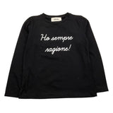 DIXIE shirt girocollo tinta unita con stampa in contrasto Nero per Bambina ML34030G67 NERO DIXIE 