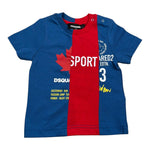 Dsquared2 T-Shirt Girocollo Tinta Unita con Stampa per Neonato DQ0032 BLU DSQUARED2 