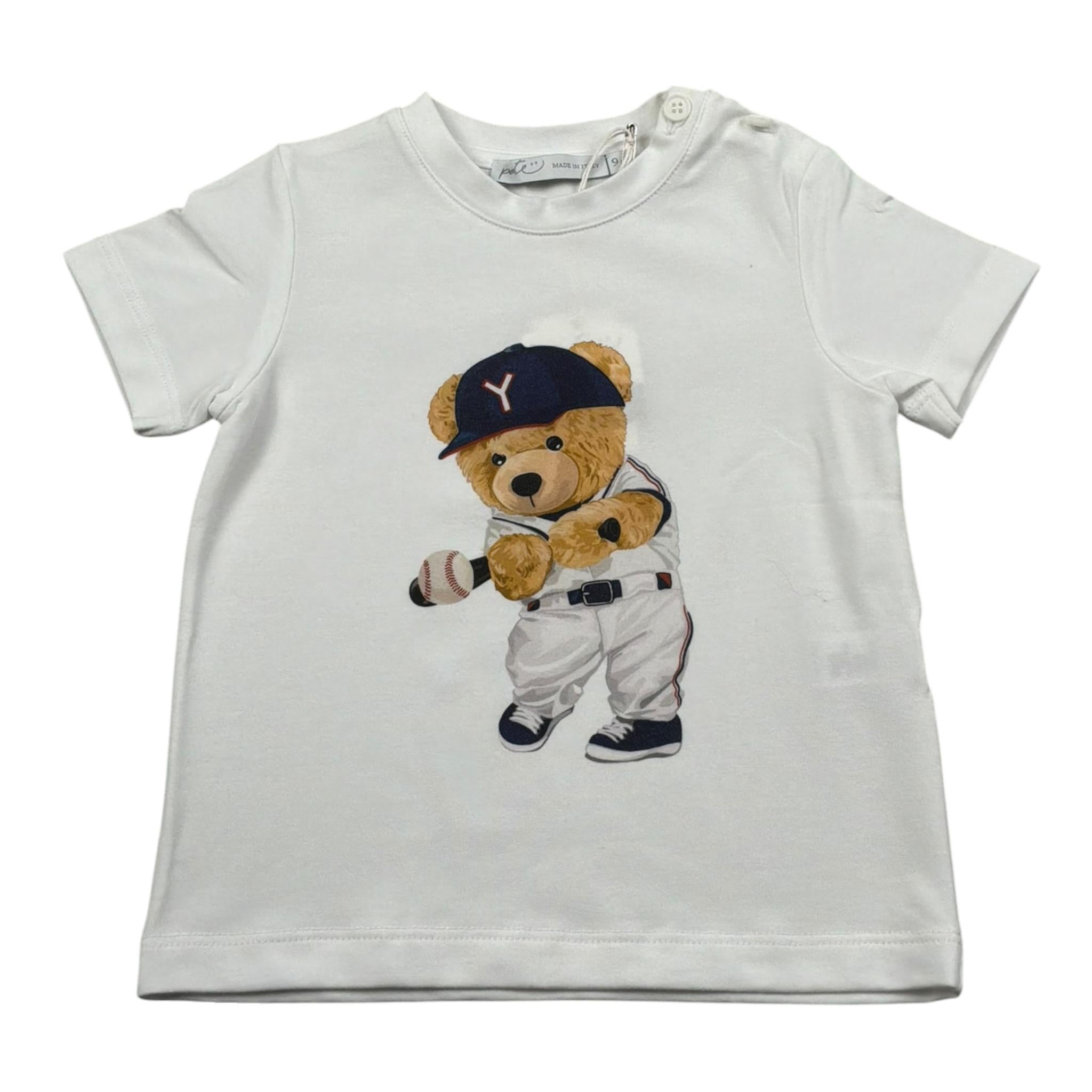 Per Te T-Shirt Girocollo Tinta Unita con Stampa per Neonato 34186 BIANCO PER TE 