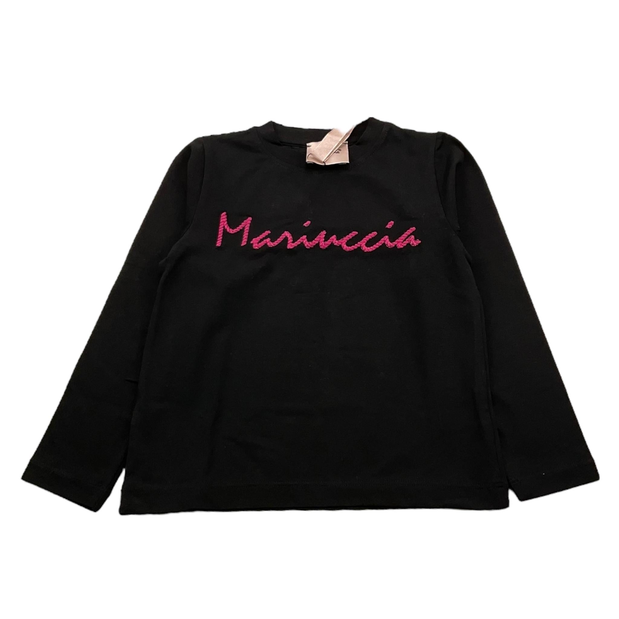 MARIUCCIA shirt girocollo tinta unita con stampa logo Nero per Neonata MBFW22T617 NERO MARIUCCIA 