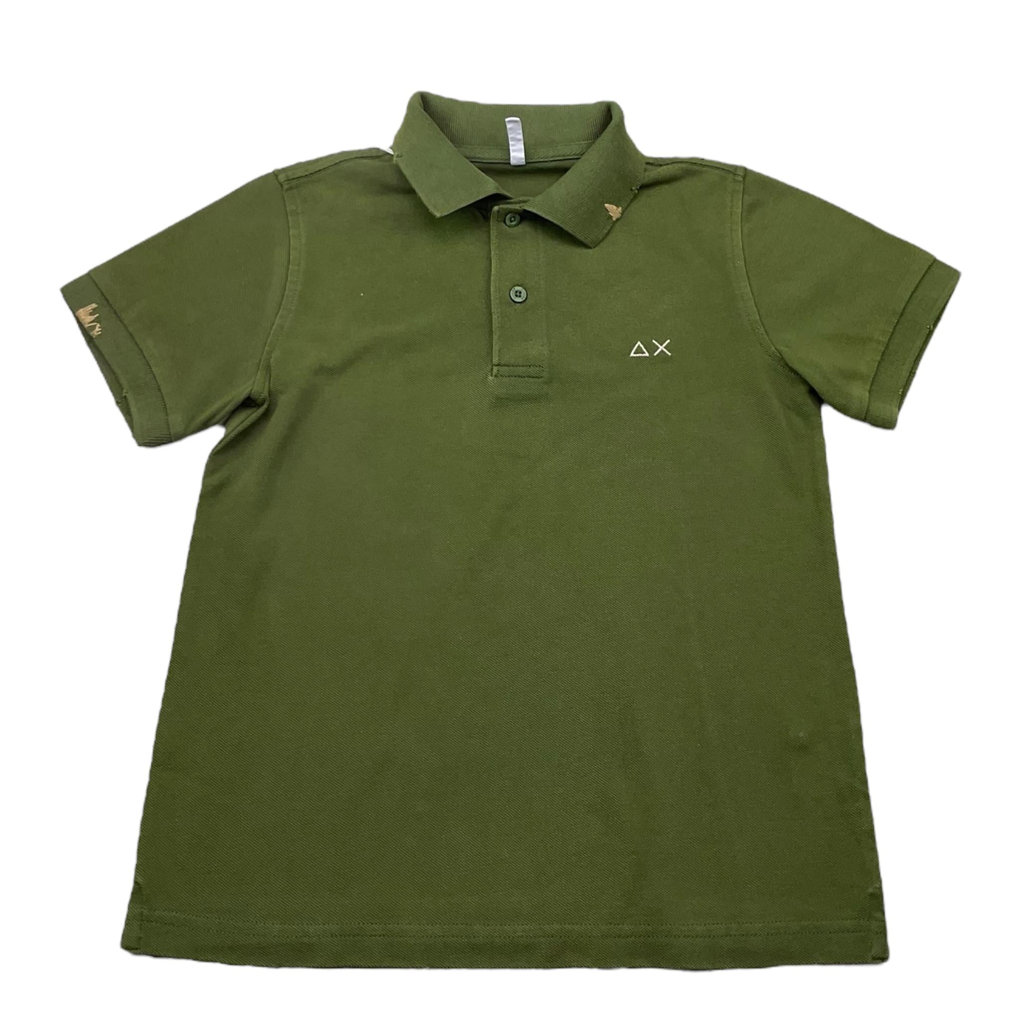 Sun68 Polo Mezza Manica Tinta Unita con Logo per Bambino CPA35301 VERDE SUN68 