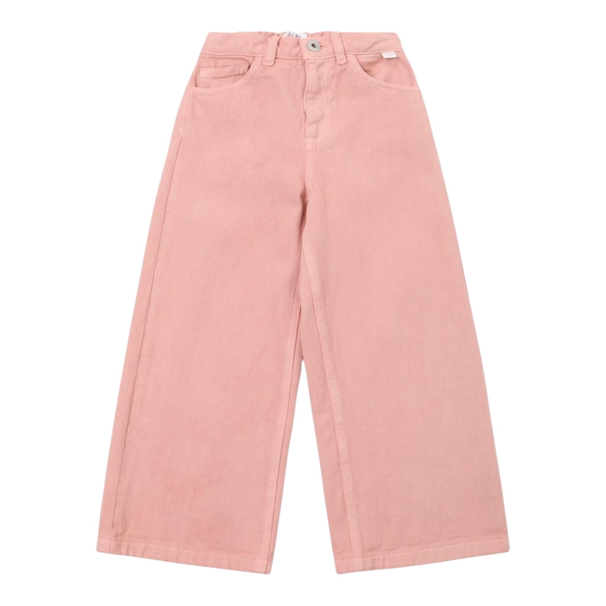 Il Gufo Jeans Tinta Unita Modello Palazzo per Neonata P25PL434J0044N ROSA IL GUFO 